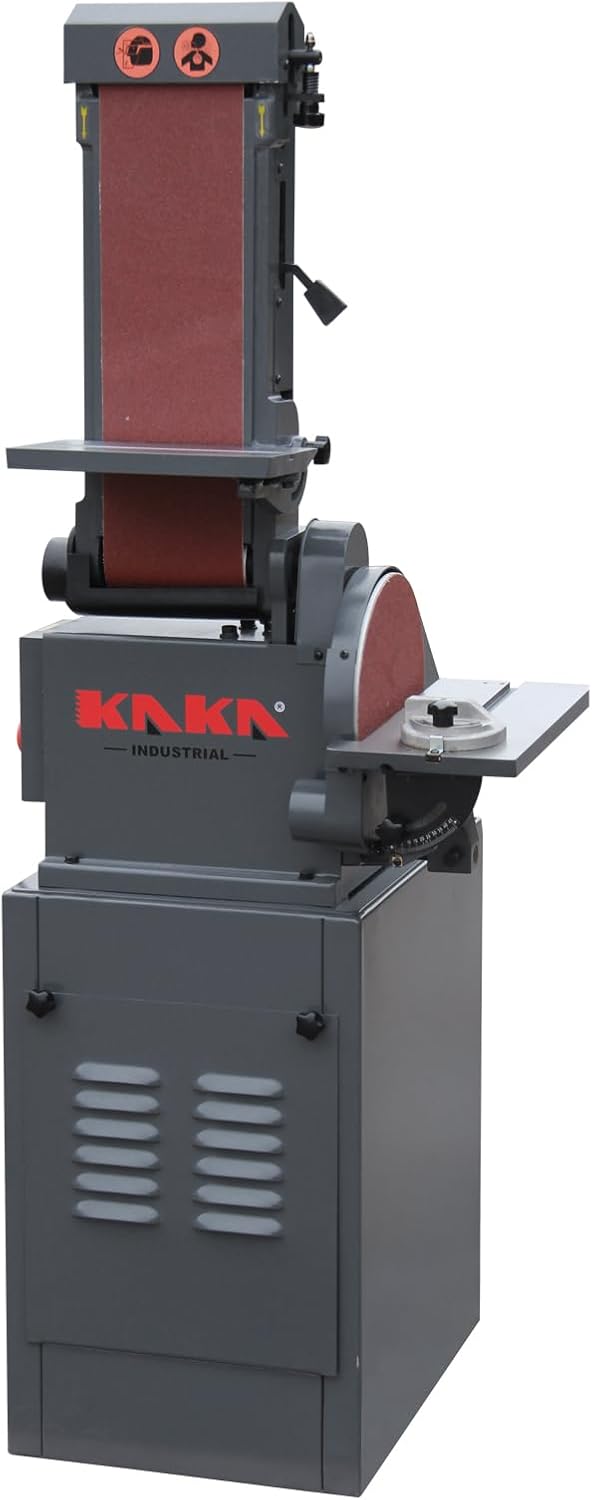4 x 24 Belt & Oscillating Spindle Sander, KAKA INDUSTRIAL WS-100D | 5 sanding sleeves included