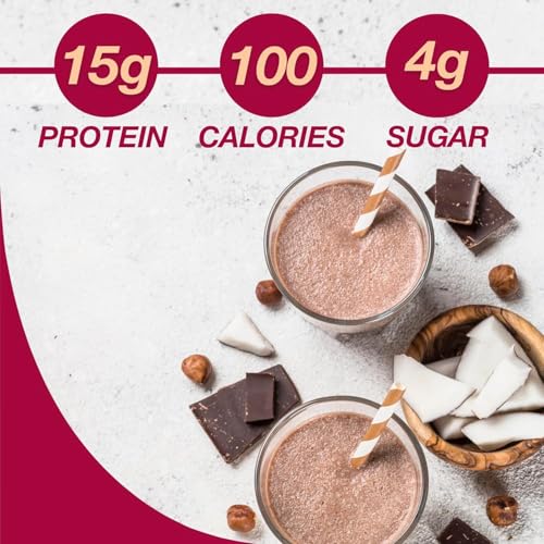ProtiDIET Chocolate Protein Shake - Low Fat, High Protein Drink for a Healthy Active Lifestyle - Quick and Easy Preparation Chocolate Protein Drink - 7 pouches per box | 15g High Protein with Fiber, Low Carb Chocolate Shake, Low Sugar, Rich Cocoa Flavor…