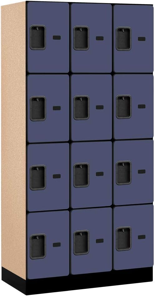 Salsbury Industries Four Tier Designer Wood Locker, Mahogany, 6' 3" x 18"