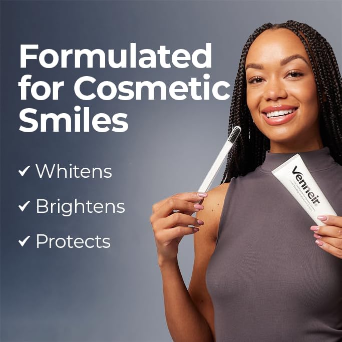 Venneir® Professional Toothpaste for Veneers, Implants, Bondings, Crowns & Sensitive Teeth — Stain Removing, Whitening, Natural, SLS Free