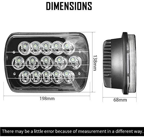 1 pair of 7x6 5x7 BLACK LED Headlights H6054 Lamps replacements