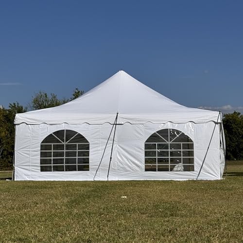 DELTA 40x20 PVC Pole Tent Outdoor Party Canopy with Free Bags,Fire Retardant