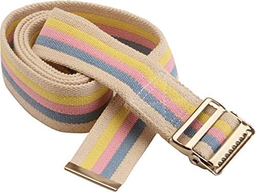 NOVA Medical Gait Belt 72” – Metal Buckle Transfer Belt for Patient Mobility, Striped Cotton, Adjustable Walking Assist for Elderly, Caregivers & Nurses – Durable, Washable, Portable with Bag