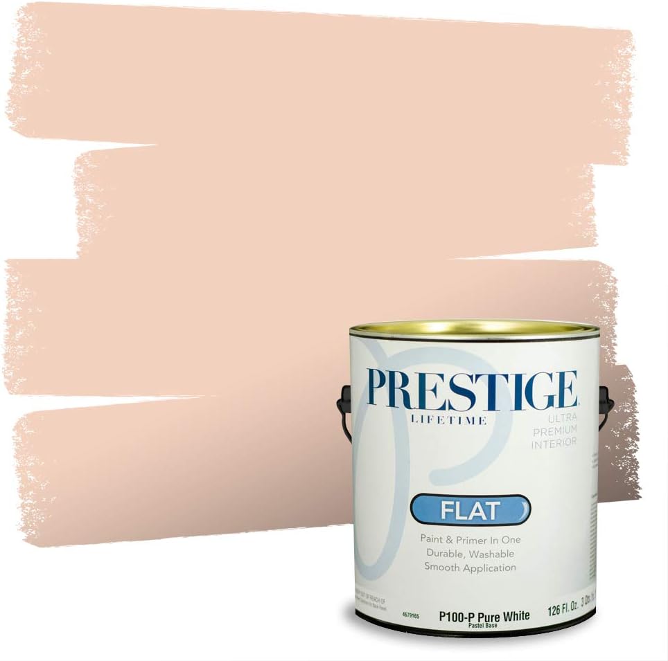 PRESTIGE Paints Exterior Paint and Primer In One, 1-Gallon, Semi-Gloss, Comparable Match of Sherwin Williams* Captivating Cream*