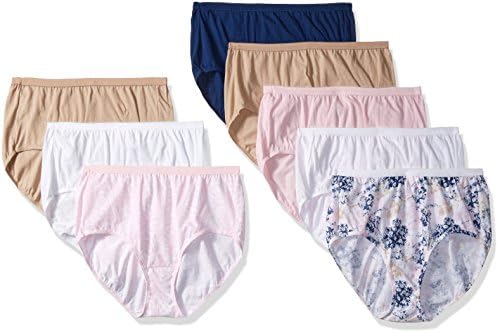 JUST MY SIZE Women's 8-Pack Cotton Brief Panty