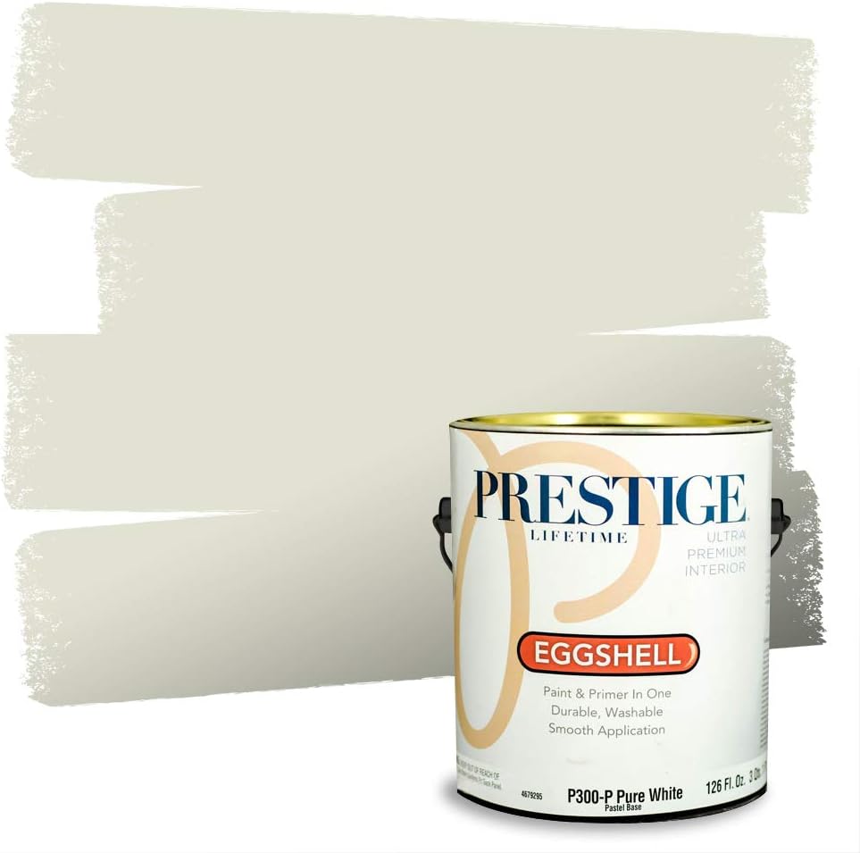PRESTIGE Paints Exterior Paint and Primer In One, 1-Gallon, Flat, Comparable Match of Sherwin Williams* Coastal Plain*