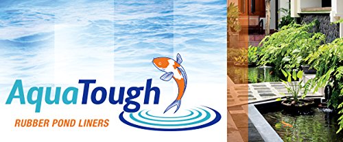 AquaTough 15 Feet x 15 Feet 45 Mil Pond and Water Garden Liner - Durable EPDM Rubber Easy to Install - Black - Koi Fish and Plant Friendly - Resists