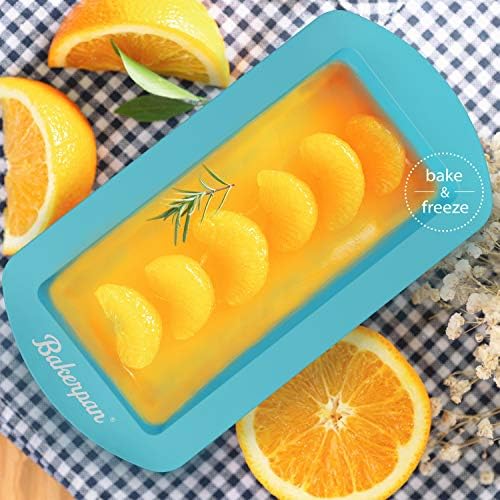 Bakerpan 4 Pack Silicone Mini Loaf Pans for Baking - 4.5 Inch Reusable Molds for Banana Bread, Pound Cake, Bread Loaves & Mini Cakes - Non-Stick