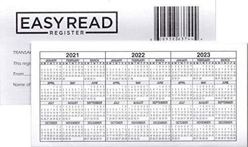 Checkbook Transaction Register with 2021-2022-2023 Calendars