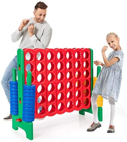 GLACER Giant 4-in-A-Row, Jumbo 4-to-Score Giant Game Set Backyard Games for Kids & Adults