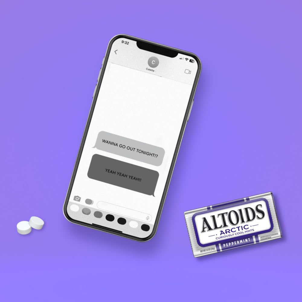 ALTOIDS Arctic Wintergreen Breath Mints Sugar Free Hard Candy Bulk, 1.2 oz Tin (8 Pack)