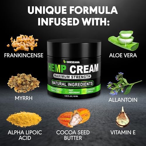 Hemp Cream with Arnica, Hemp Oil, MSM - 2 Pack - Maximum Strength Skin Care