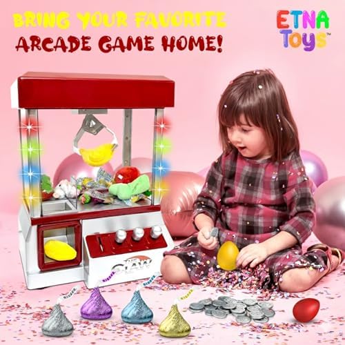 Etna Electronic Arcade Claw Machine - Toy Grabber Machine with Flashing LED Lights and Sound