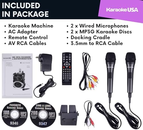 Karaoke Machine with Lyrics Display 7" Screen. CD+G, DVD, MP3+G, MP3