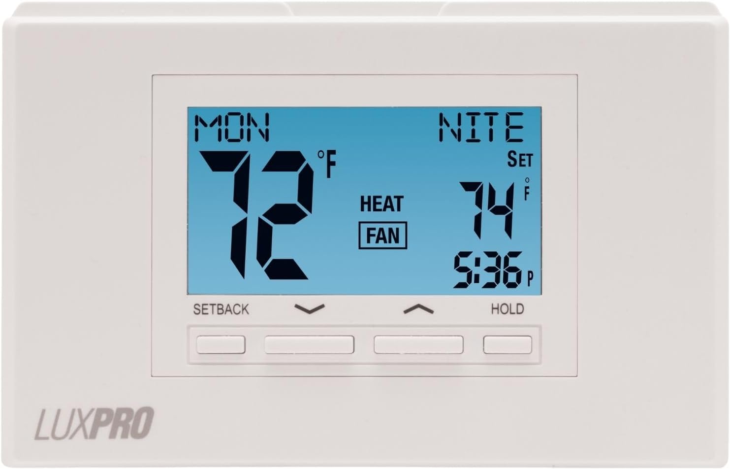 P521U Programmable 5-2 Day Thermostat for Home Use; 2 Heat, 1 Cool