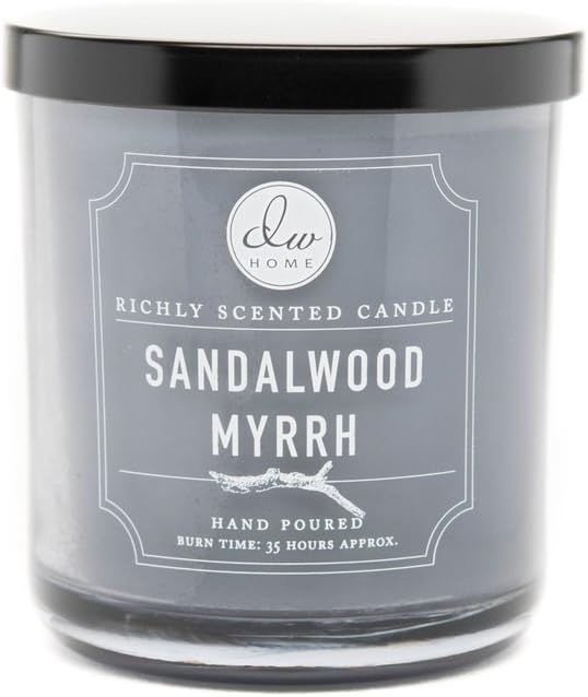 DW Home Decoware Richly Scented Candle Medium Single wick 9.69 oz ---- Sandalwood Myrrh