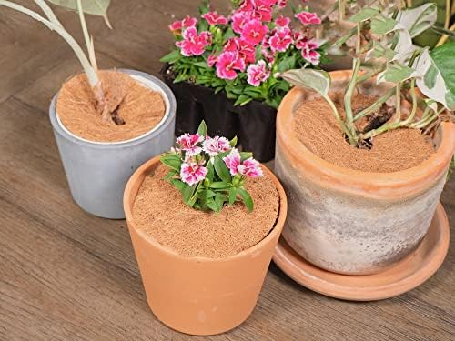 Envelor 20 pcs Coconut Fibers Mulch Ring 4 Inches Tree Protector Mat Coconut Mulch Cover Natural Coconut Fiber Weed Control Rings, Tree Ring Plant Cover for Indoor Outdoor Plants, Pot, Landscaping