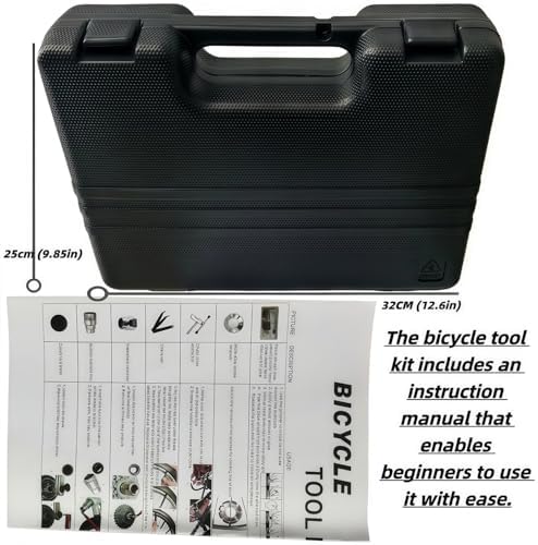 YBEKI Professional Bike Repair Tool Kit with Hard Case - Complete Maintenance Set for Mountain & Road Bikes, Includes Ratchet, Chain Tool