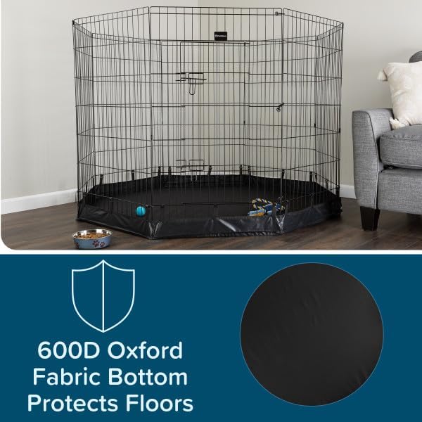 Puppy Playpen - Foldable Metal Exercise Enclosure with Eight 24-Inch Panels - Indoor/Outdoor Fence for Dogs, Cats, or Small Animals by PETMAKER