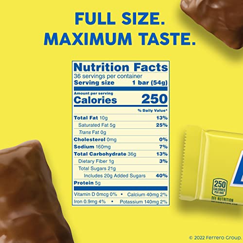 Butterfinger Full Size Candy Bar, 36 Count, Crispety Crunchety Peanut-Buttery On-The-Go Sweet Treat, 1.9 oz Each