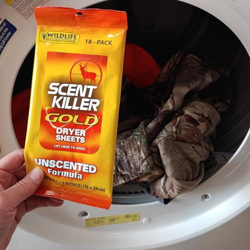 Wildlife Research Scent Killer Gold Dryer Sheets (Unscented) 18 Count (Pack of 1)