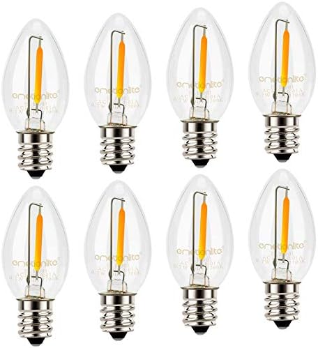 Emotionlite C7 LED Candelabra Bulbs, E12 Base, Warm White 2700K, 4 Pack | lear LED chandelier bulbs, 4W/5W/6W/7W incandescent equivalent with E12 candelabra base