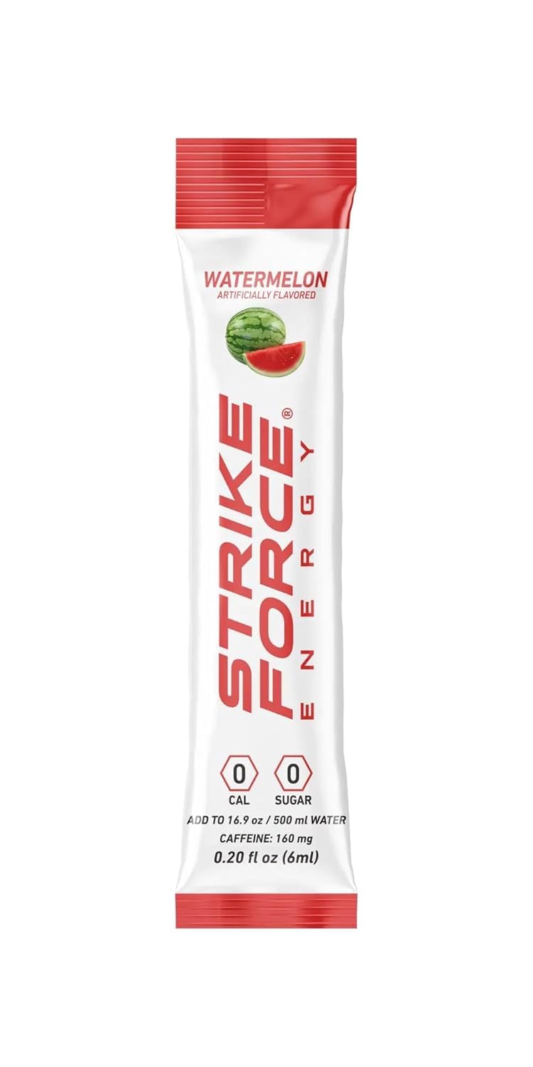 Strike Force Energy Drink Mix - Original Flavor - Natural Tasting Caffeine Drink - Turn Any Drink into a Healthy Energy Drink - Zero Calories, Keto Friendly, Sugar Free, Pre Workout (40 Liquid Packs)
