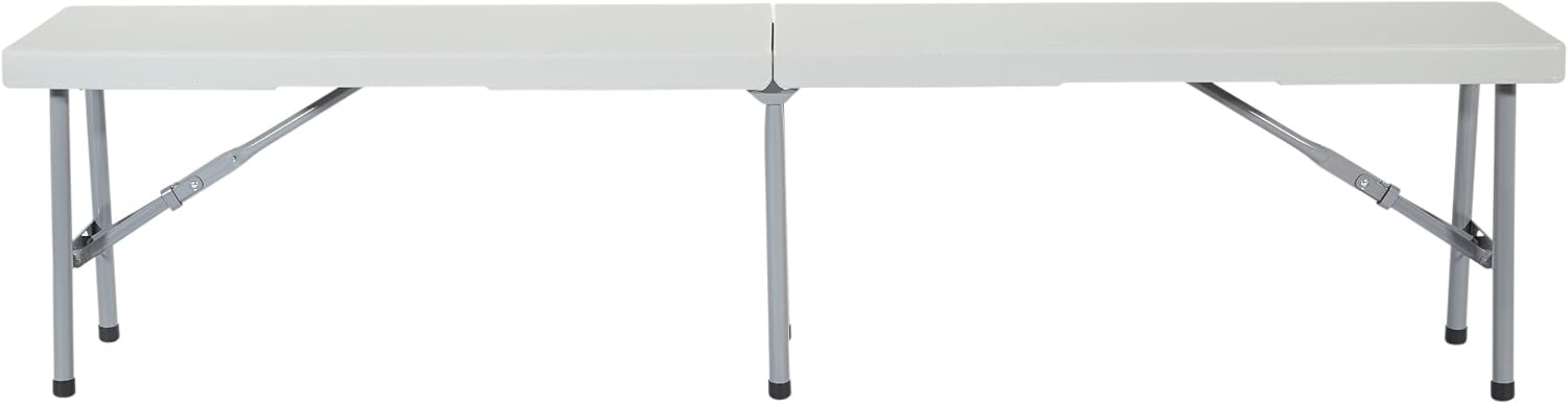 Office Star Resin Furniture for Indoor or Outdoor Use, Single, Fold in Half 6 Foot Bench