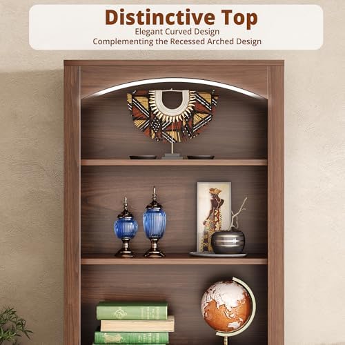 IRONCK Book Shelf and Bookcases with Doors Floor Standing 6 Shelf Display Storage Shelves, 70.8" Tall Bookcase for Home Office, Living Room