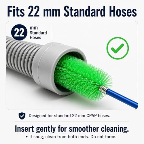 CPAP Cleaning Brush Set, 78.7 in Dual-Ended CPAP Hose Brush for 22 mm & 15 mm Tubing, Tube Cleaning Brush & Hose Cleaner Brush with Detail Brush for Mask