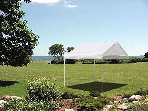 ShelterLogic 10' x 10' MaxAP Canopy Series Compact Outdoor Easy to Assemble Steel Metal Frame Canopy with 50+ UPF Sun Protection and Waterproof Cover, White, 23521
