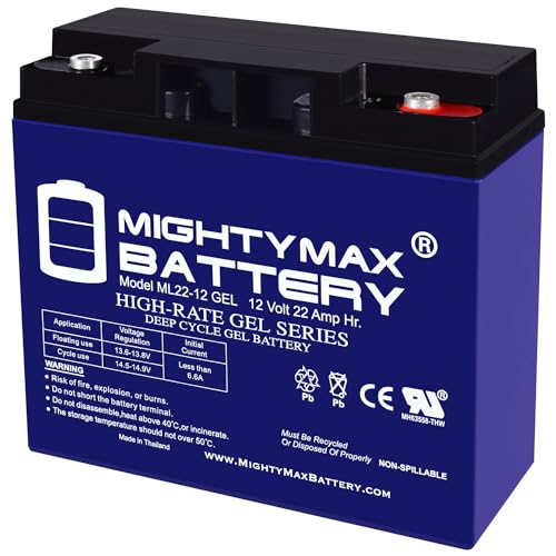 Mighty Max Battery 12V 22AH Gel Battery Replaces Enduring 6FM22, 6-FM-22