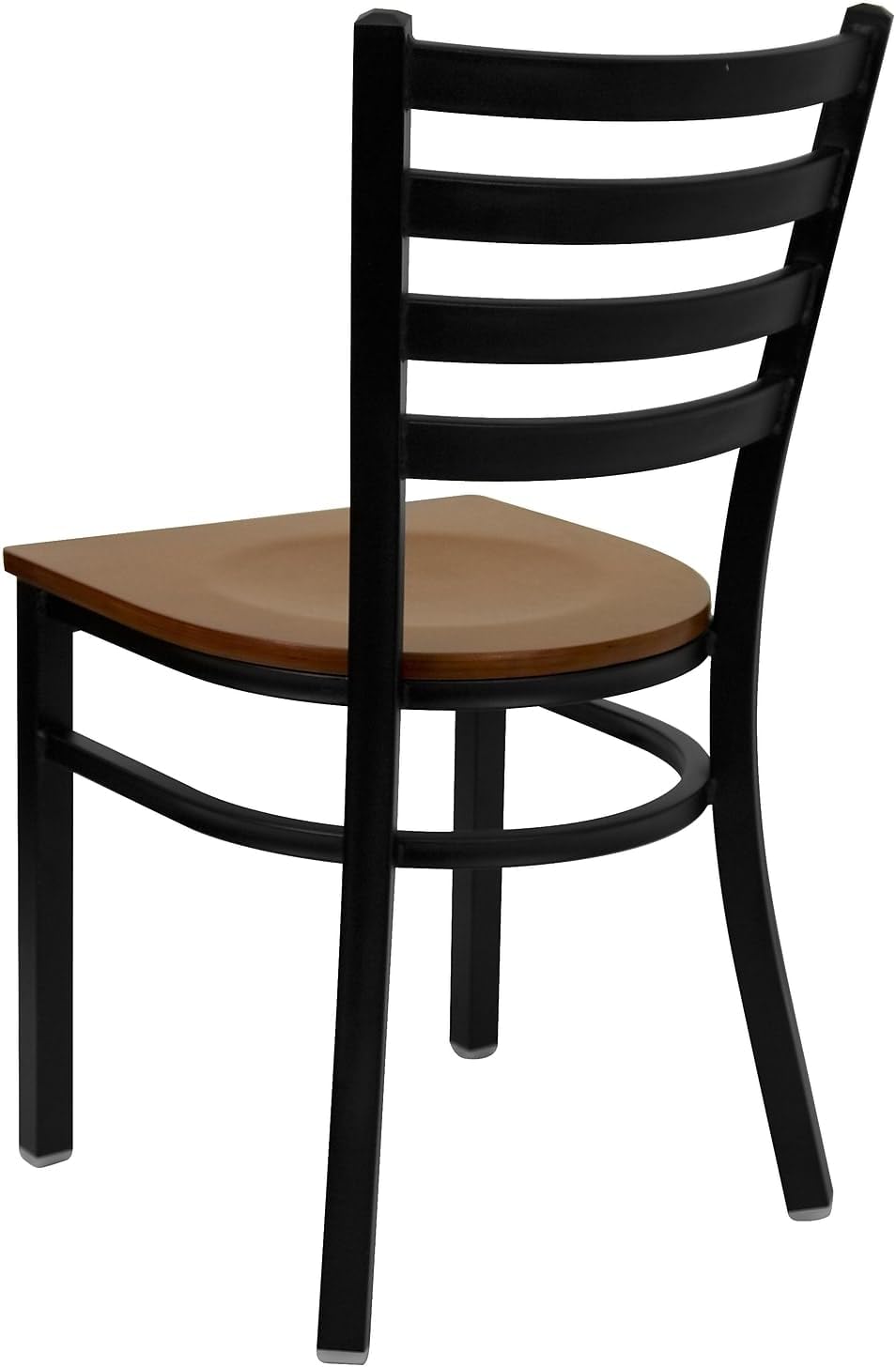 Flash Furniture Hercules Series Commercial Ladder Back Restaurant Chairs, Modern Lightweight Metal Dining Chairs with Padded Seats, Set of 2, Black