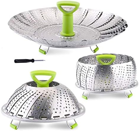 Vegetable Steamer Basket, Stainless Steel Folding Steamer Basket Insert for Veggie Fish Seafood Cooking