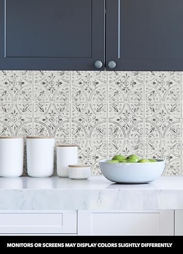 InHome NH3149 Chelsea Antique White Peel & Stick Tin Tiles, Metallic