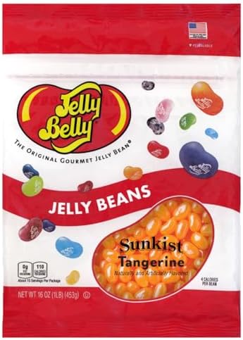 Jelly Belly Sunkist Tangerine Jelly Beans - 1 Pound (16 Ounces) Resealable Bag - Genuine, Official, Straight from the Source