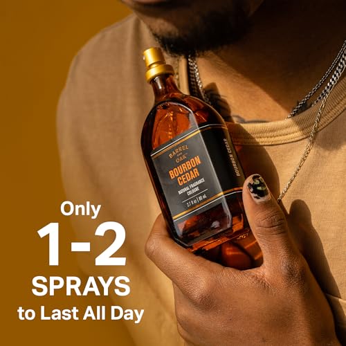 Barrel & Oak Essential Oil Based Cologne for Men, Bourbon Cedar, 2.7 oz | Long-Lasting Men's Cologne, Day & Night Fragrance, Paraben & SLS Free, Gifs forMen