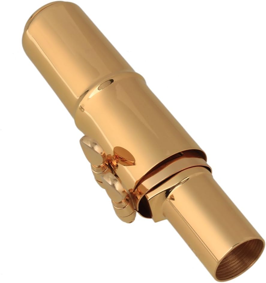 Yibuy B-flat Tenor Sax Saxophone Metal Mouthpiece Size #6 Gold Plated