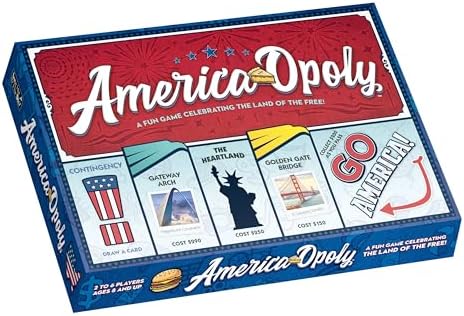 Late for the Sky America-Opoly Family Board Game – USA Travel Property Trading, 2–6 Players, Ages 8+, Party Strategy Game for Kids and Adults