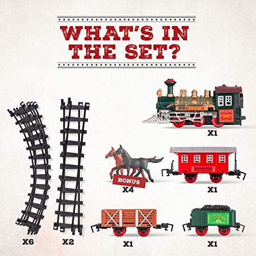 Electric Train Set for Kids Ages 4-8 | Train Set for Kids Ages 4-8 | Battery Powered Trains Sets with Lights & Sounds, Steam Locomotive Engine