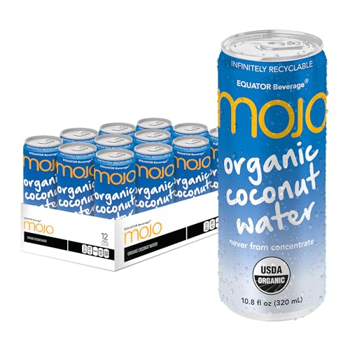 MOJO Organic Coconut Water, Hydration, Electrolytes, Non-GMO, 11.1 oz, 12 Pack
