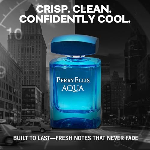 Perry Ellis Aqua Eau De Toilette Spray for Men, Cologne, 3.4 Fl Oz (100 mL) | Mens Cologne, Long Lasting Perfume, Fragrance with Notes of Bergamot