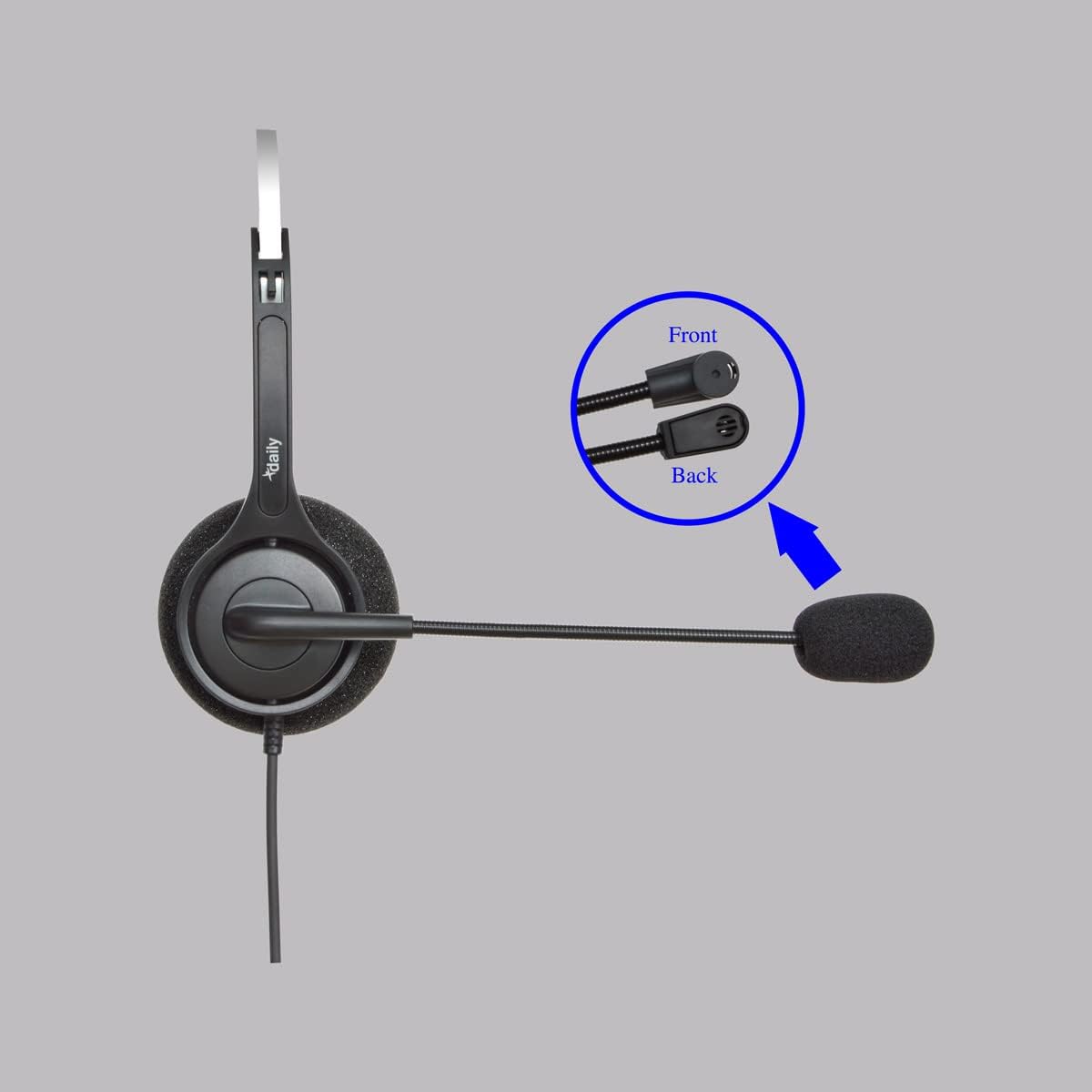 DailyHeadset 2.5 mm Jack Phone Headset On Ear Headphones | Hands Free, landline and cordless phones that are headset ready telephones with a 2.5mm headset port