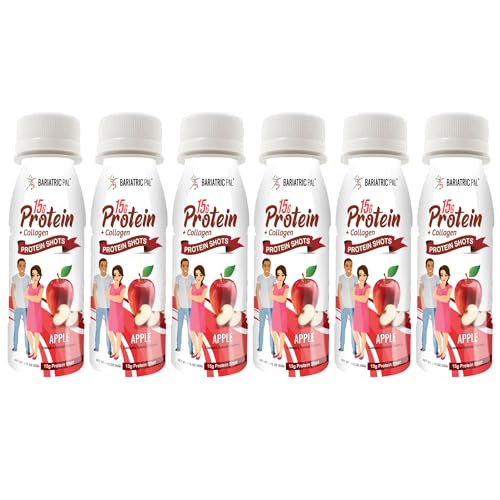 BariatricPal 15g Ready-to-Drink Whey Protein & Collagen Shots - Apple (6 Bottles)