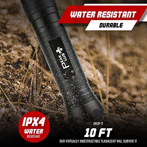 PeakPlus High Powered LED Flashlight LFX2000, Brightest High Lumen Light with 5 Modes, Zoomable and Water Resistant, Best Flashlights for Camping
