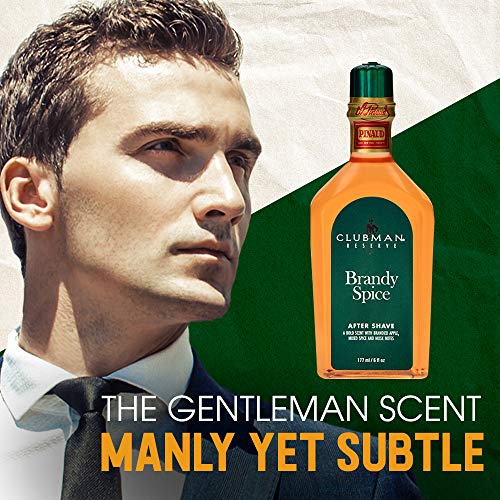 Clubman Reserve Brandy Spice After Shave Lotion – Bold, Masculine Fragrance, Aftershave for Men, 6 oz