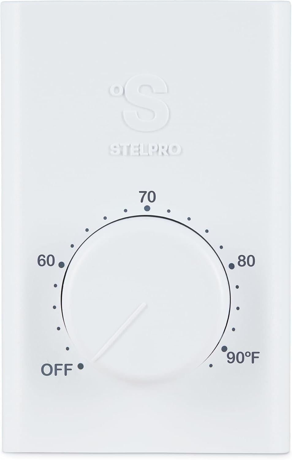 Stelpro Line Voltage Wall Thermostat - Single Pole 240V - SWT1F - White | Fits electric baseboards convectors and fan heaters, Mechanical dial, No batteries or programming, 240V rated