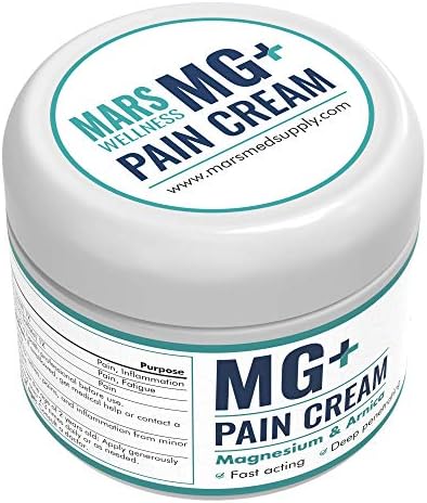 Mars Wellness MG+ Magnesium Cream Pain Relief - Extra Strength Magnesium and Arnica Cream - 4 OZ Tub - Neuropathy, Muscle Pain