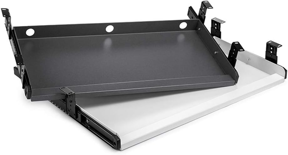 Keyboard Tray Under Desk Heavy-Duty Metal Slide-Out Platform Drawer Tray (Gray)