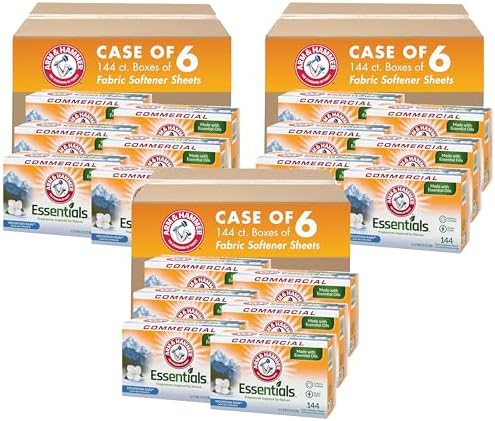 Arm & Hammer Essentials Fabric Softener Sheets-Mountain Rain-144ct